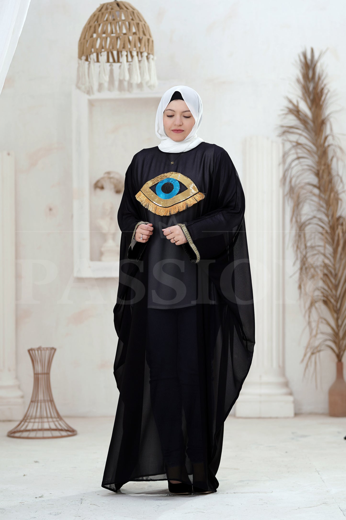 Blue Eye Chiffon Abaya