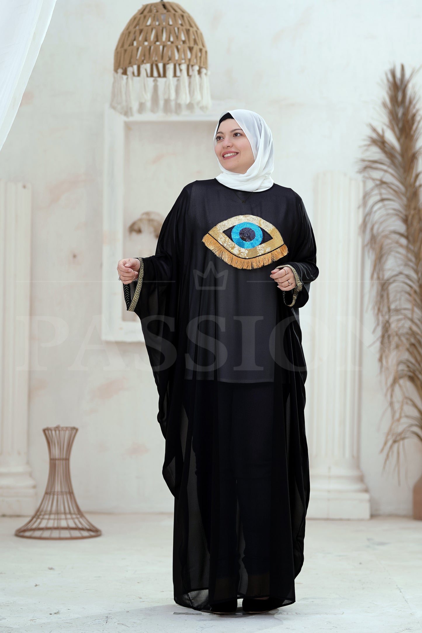 Blue Eye Chiffon Abaya