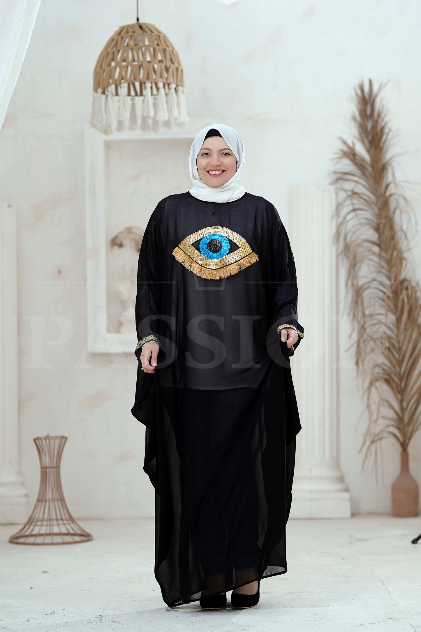 Blue Eye Chiffon Abaya