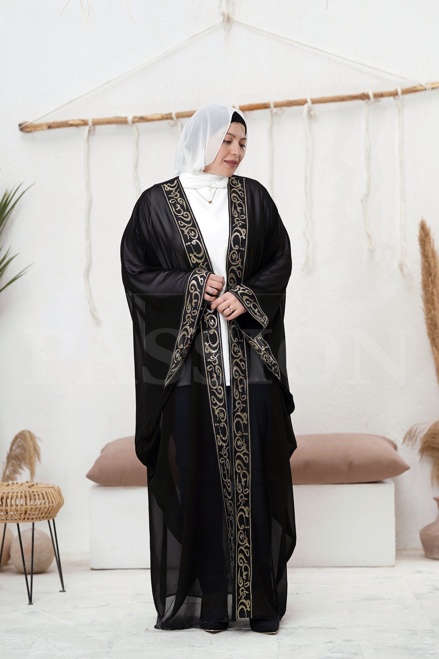 Chiffon Kaftan Islamic words