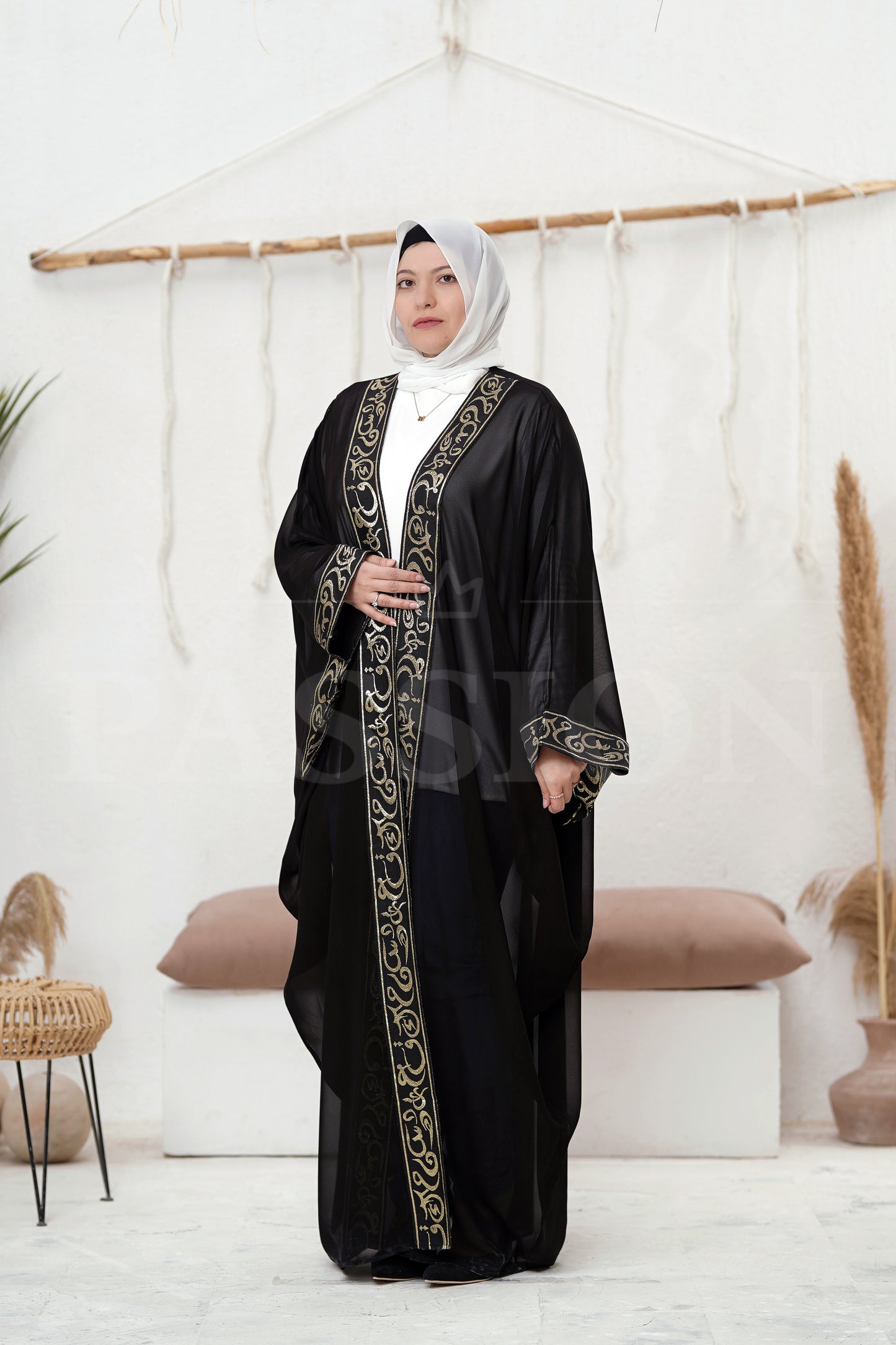 Chiffon Kaftan Islamic words