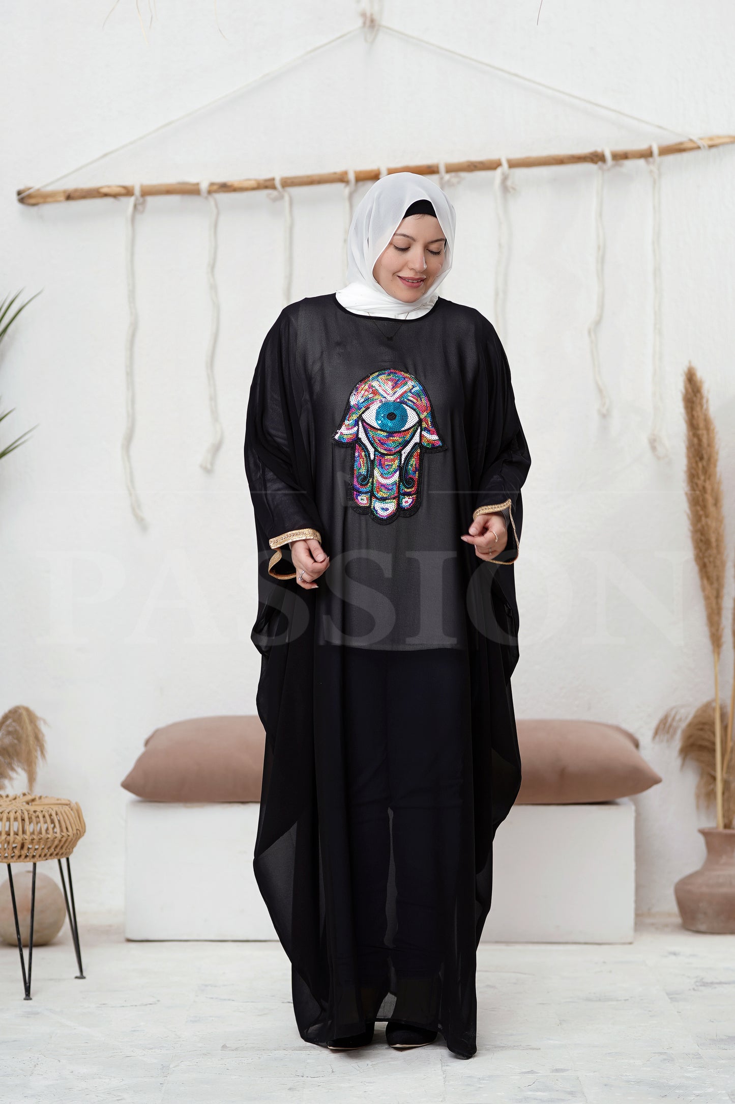 Chiffon Abaya Khamsa & Khmisa