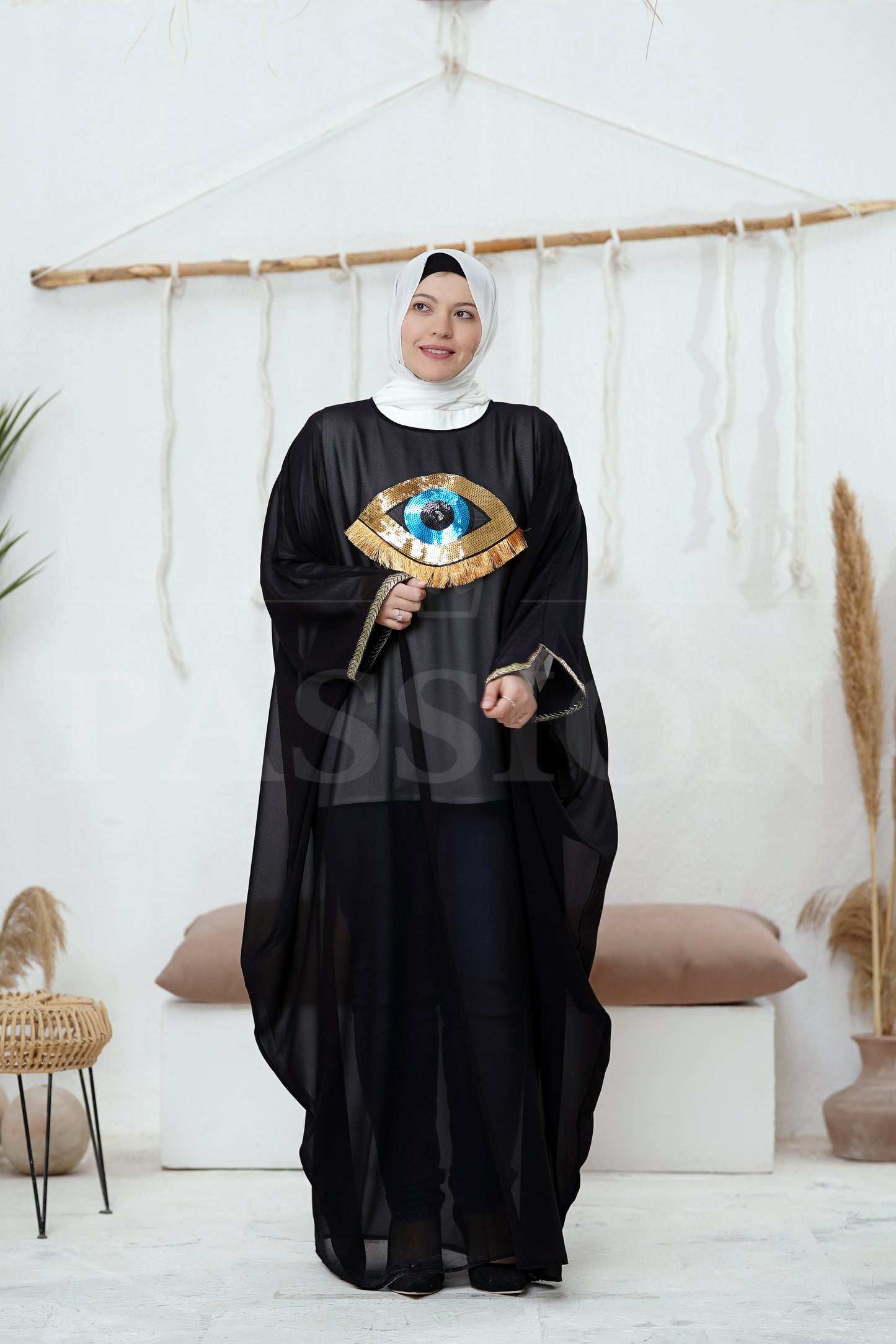 Blue Eye Chiffon Abaya