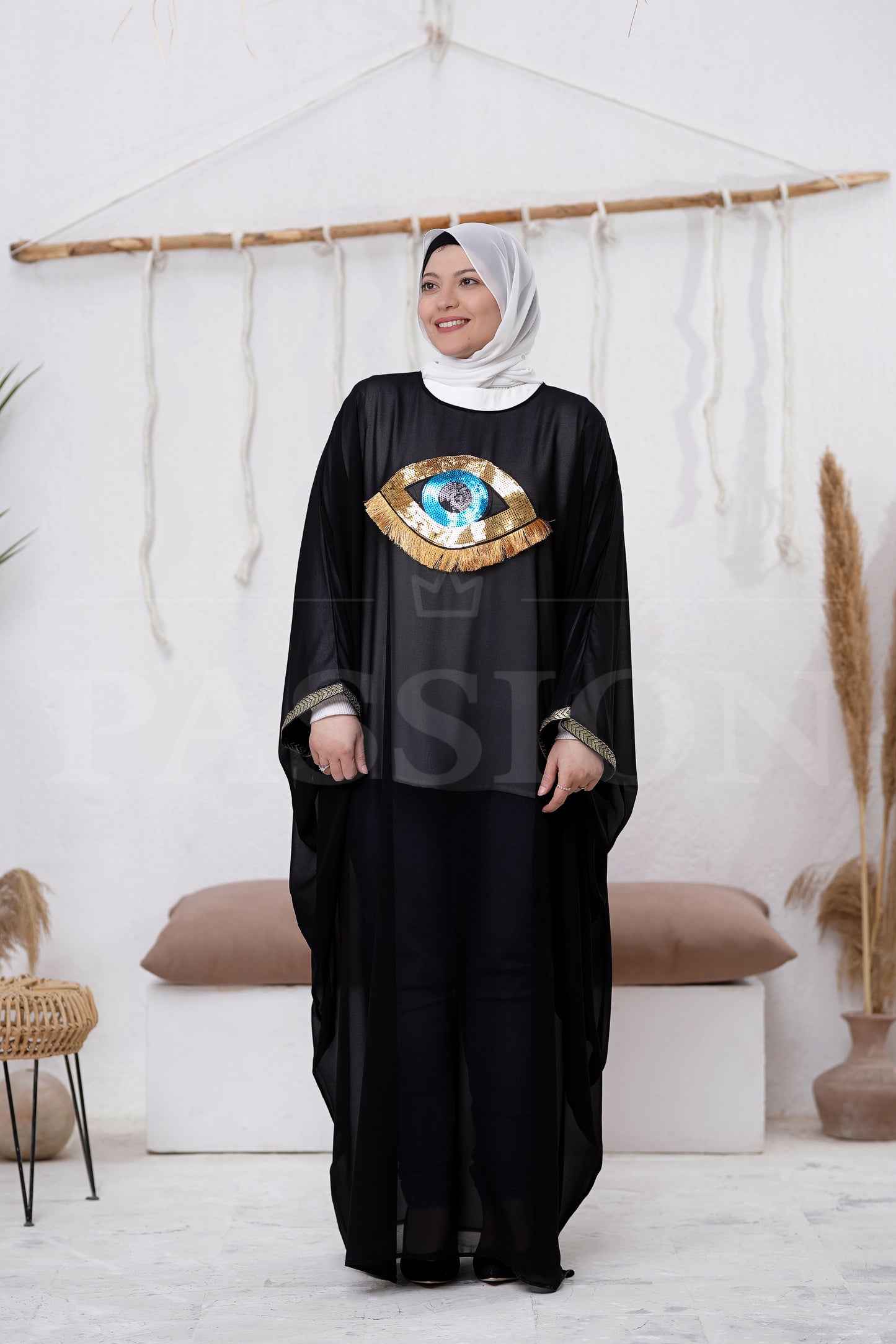 Blue Eye Chiffon Abaya