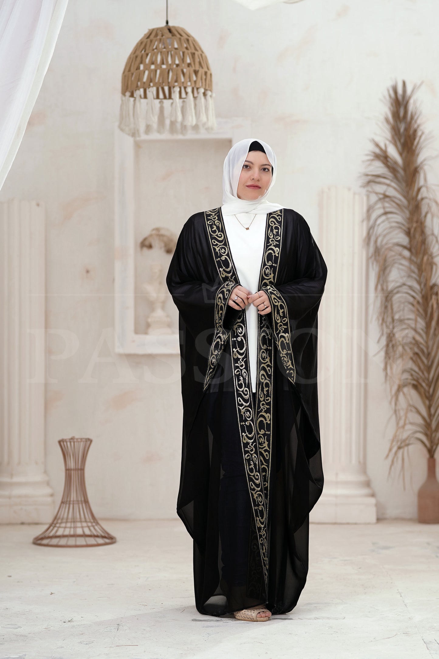 Chiffon Kaftan Islamic words