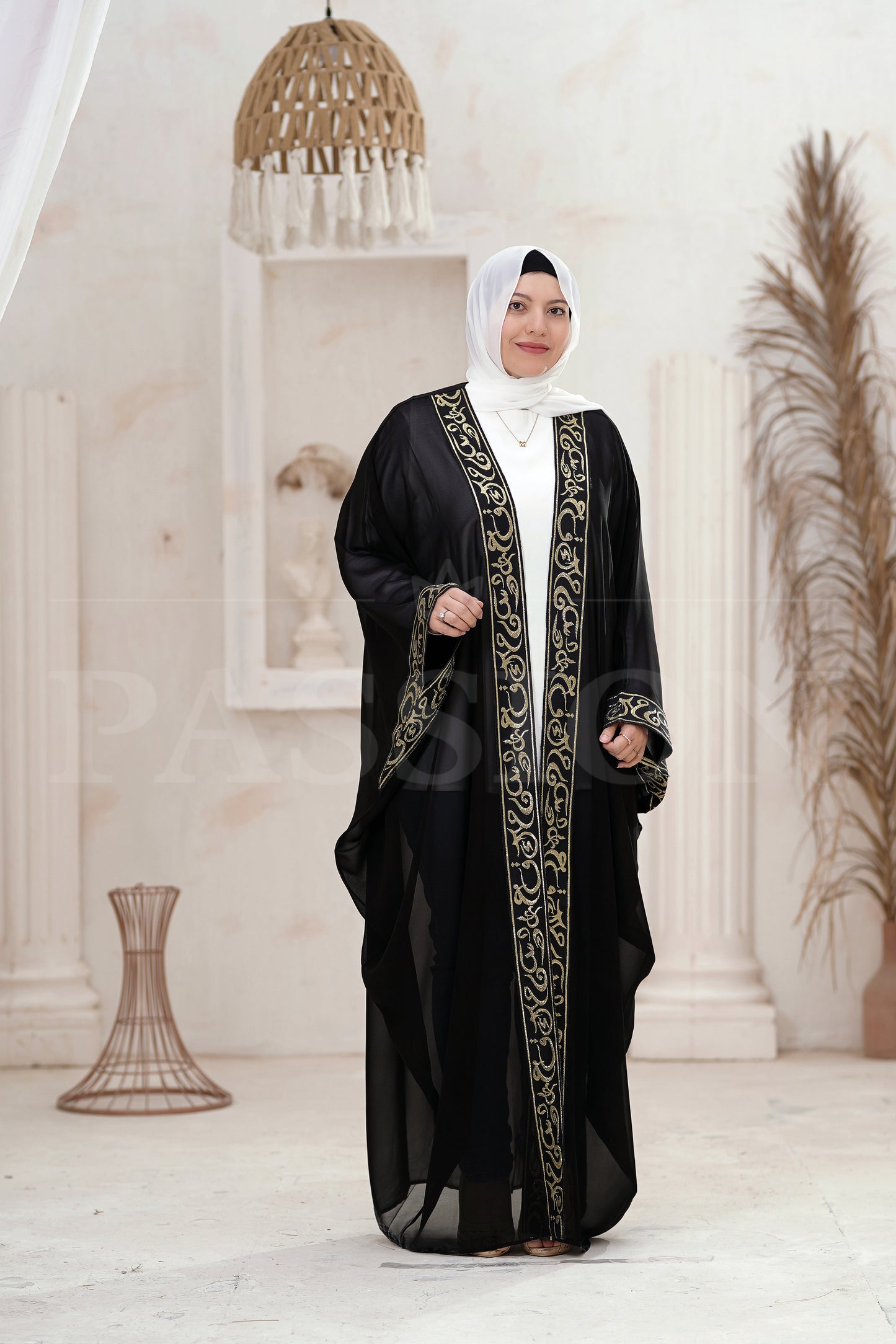 Chiffon Kaftan Islamic words