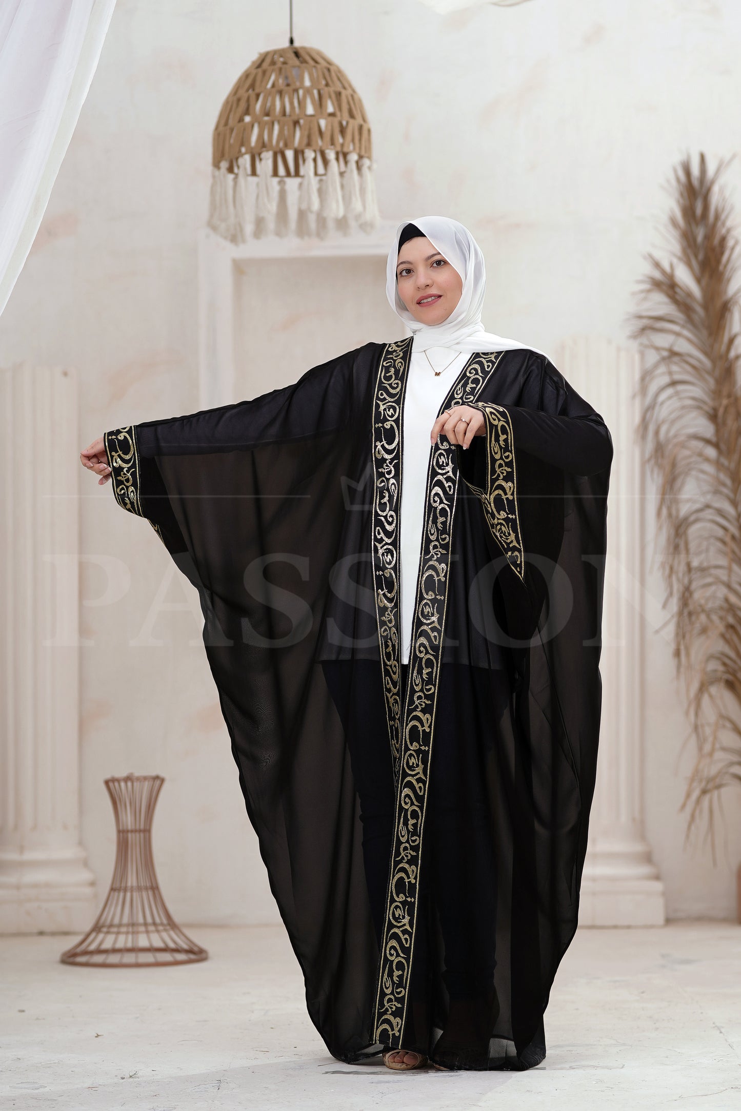 Chiffon Kaftan Islamic words