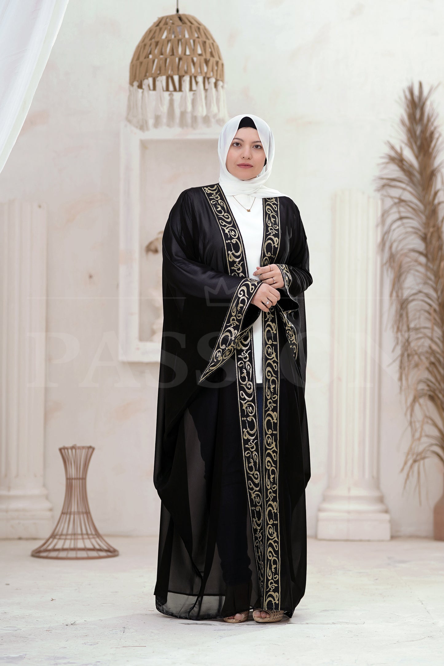 Chiffon Kaftan Islamic words