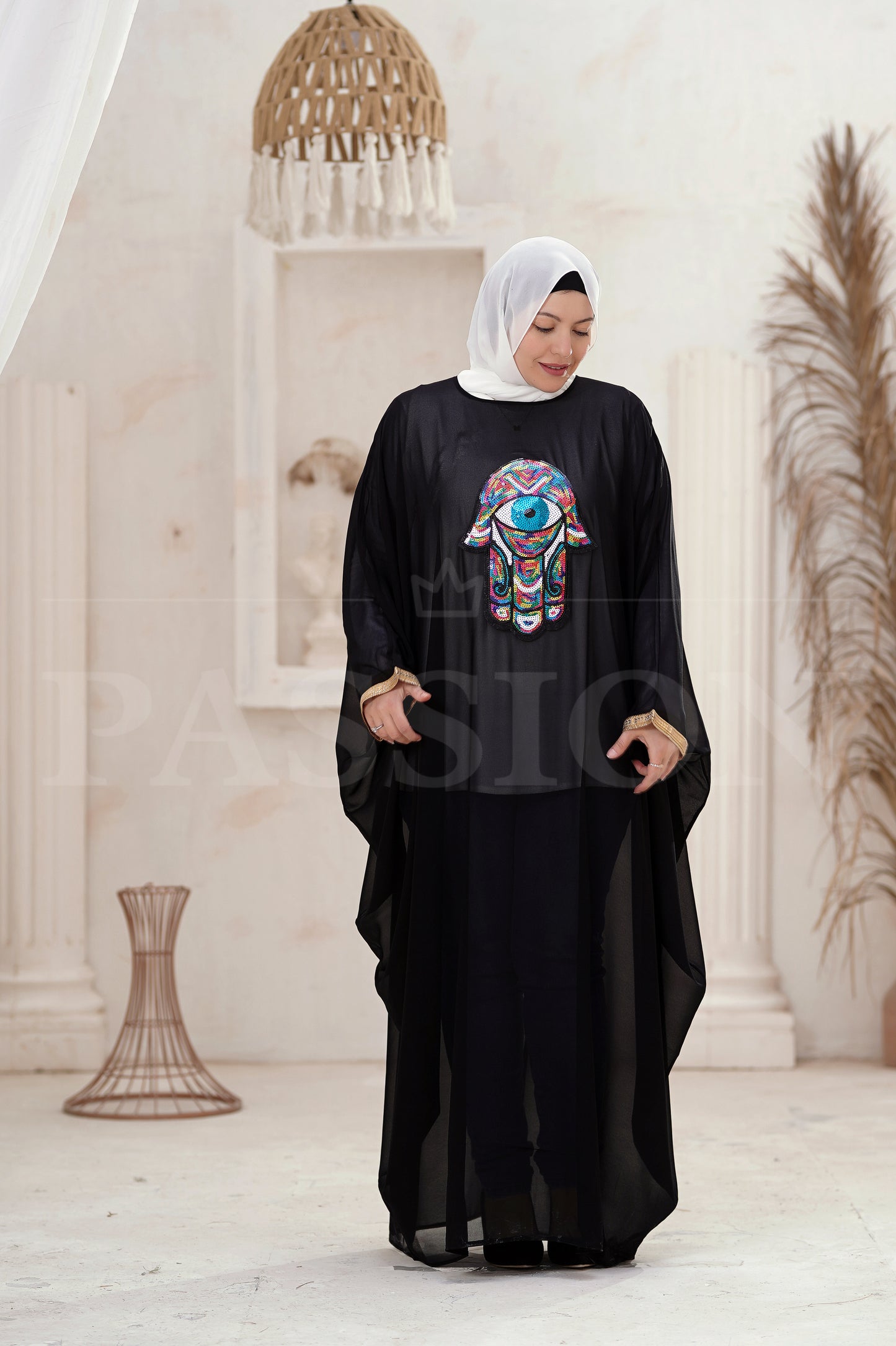 Chiffon Abaya Khamsa & Khmisa