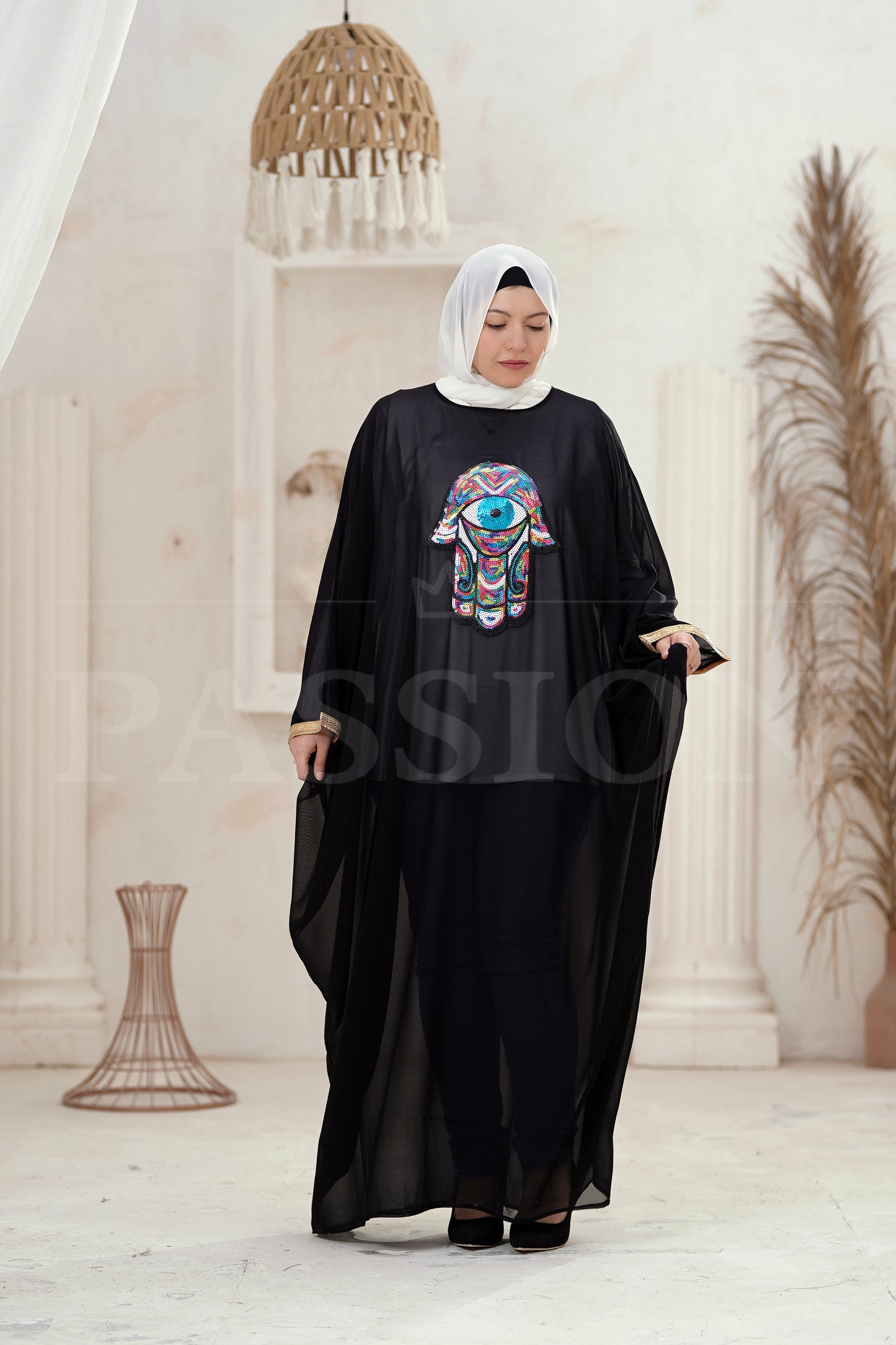Chiffon Abaya Khamsa & Khmisa