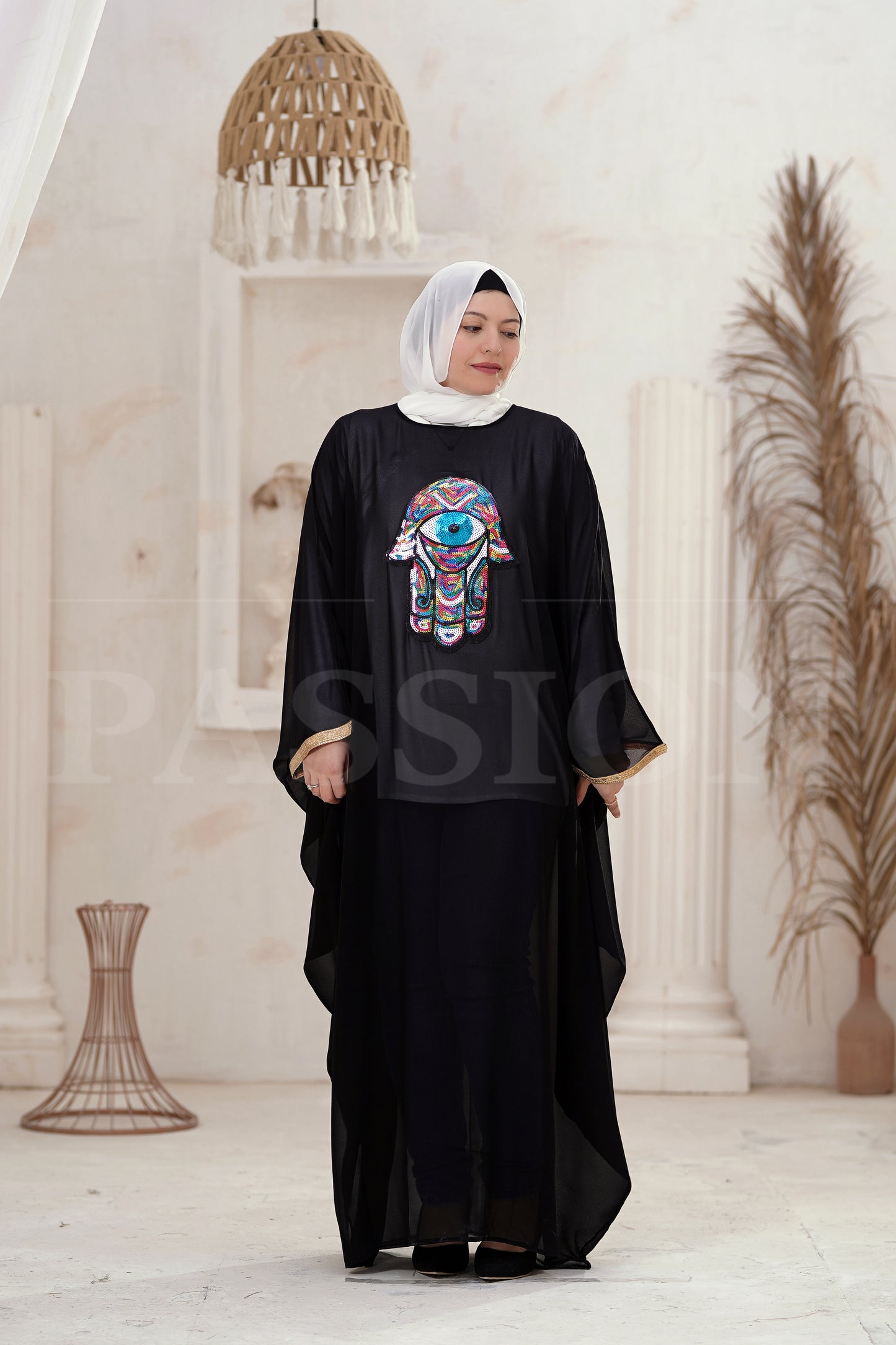 Chiffon Abaya Khamsa & Khmisa