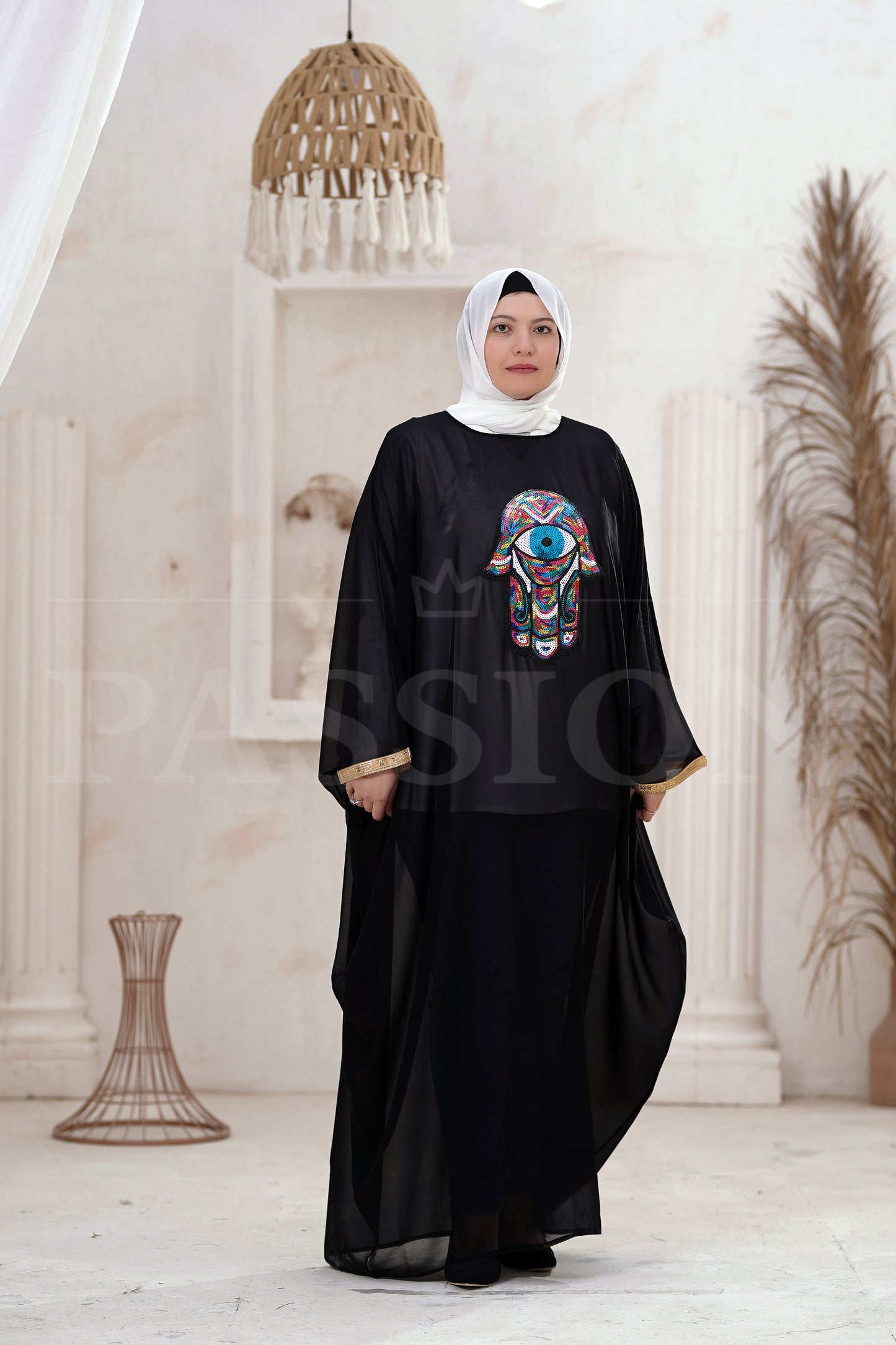 Chiffon Abaya Khamsa & Khmisa