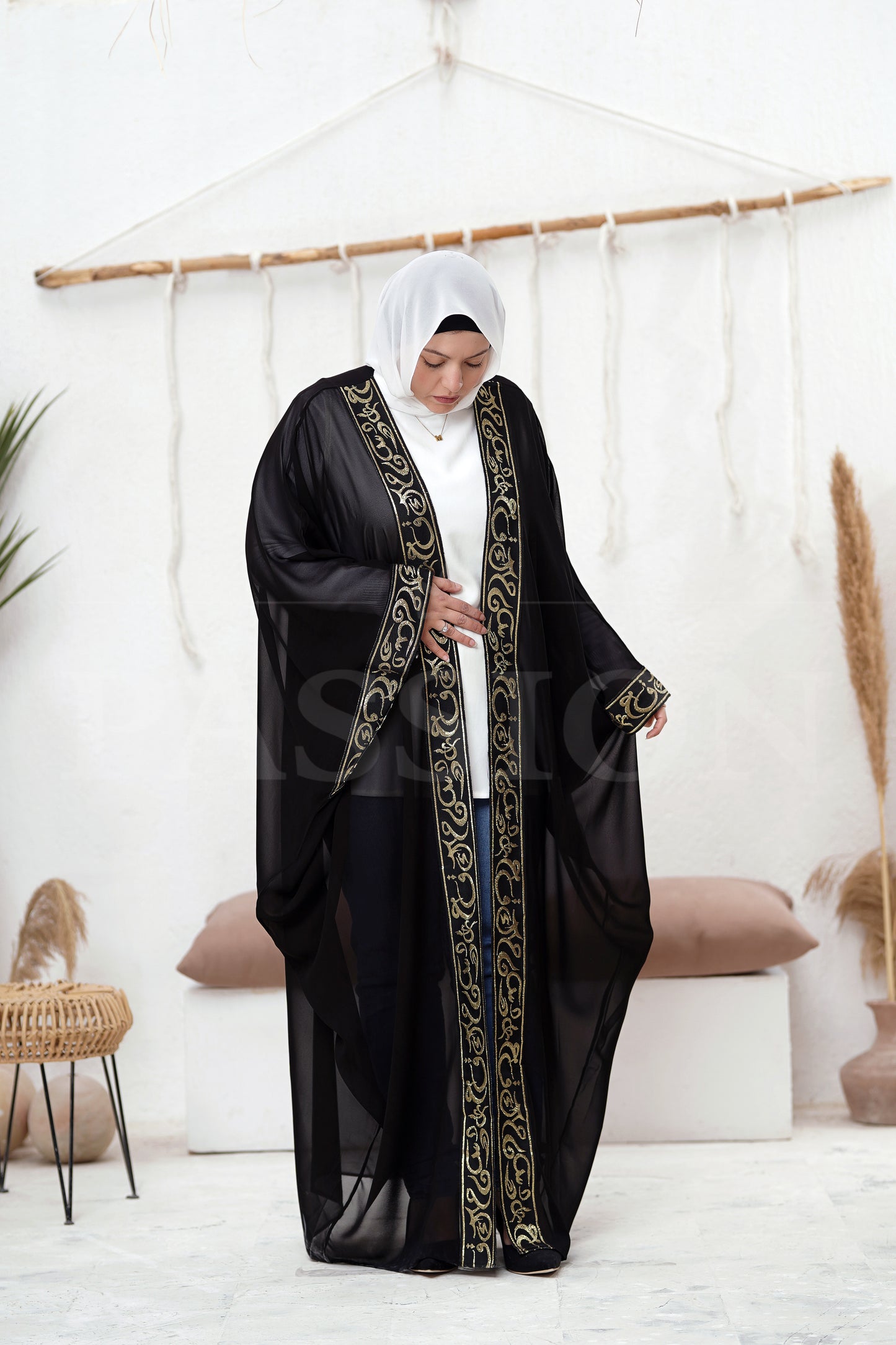 Chiffon Kaftan Islamic words