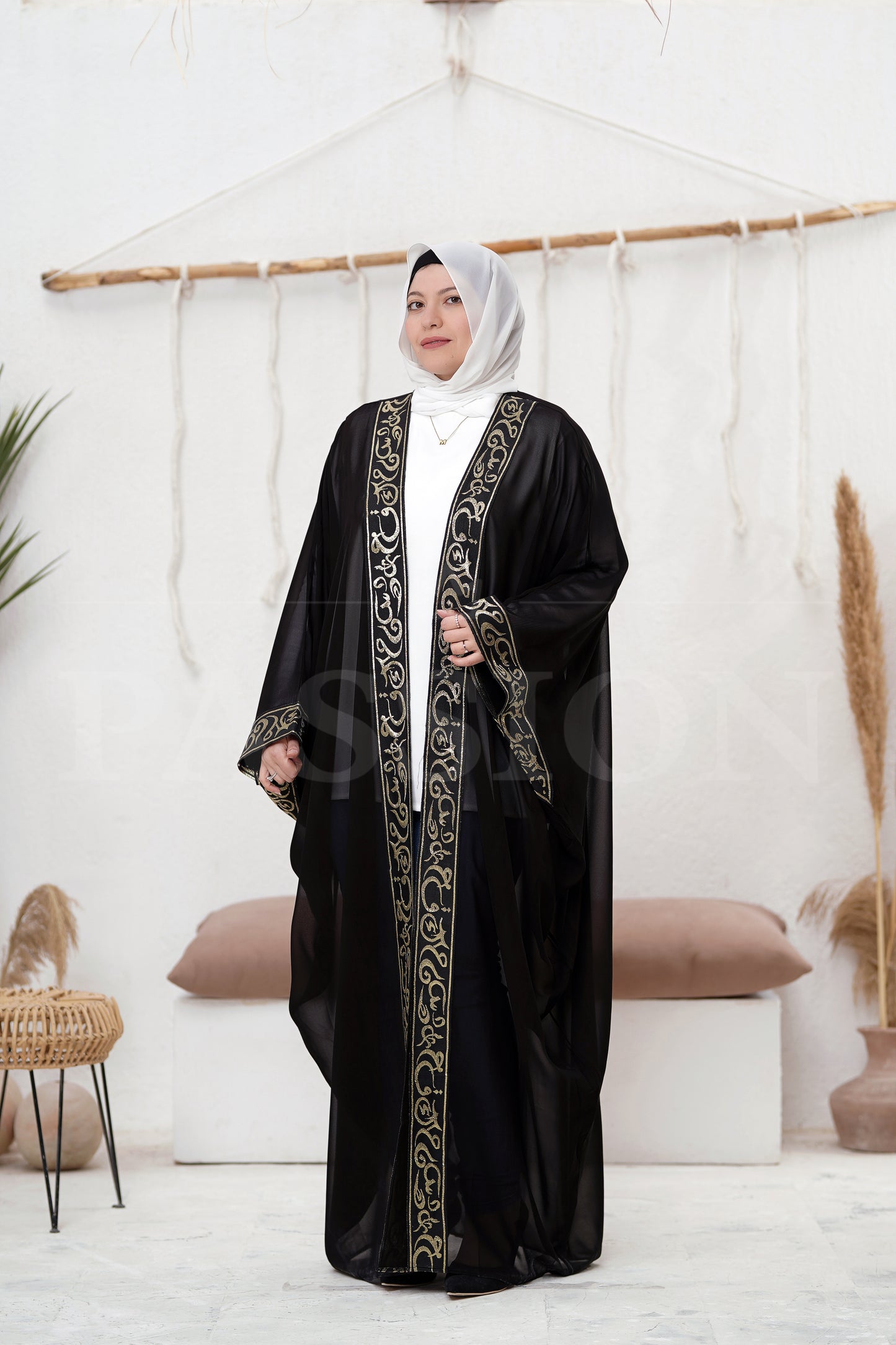 Chiffon Kaftan Islamic words