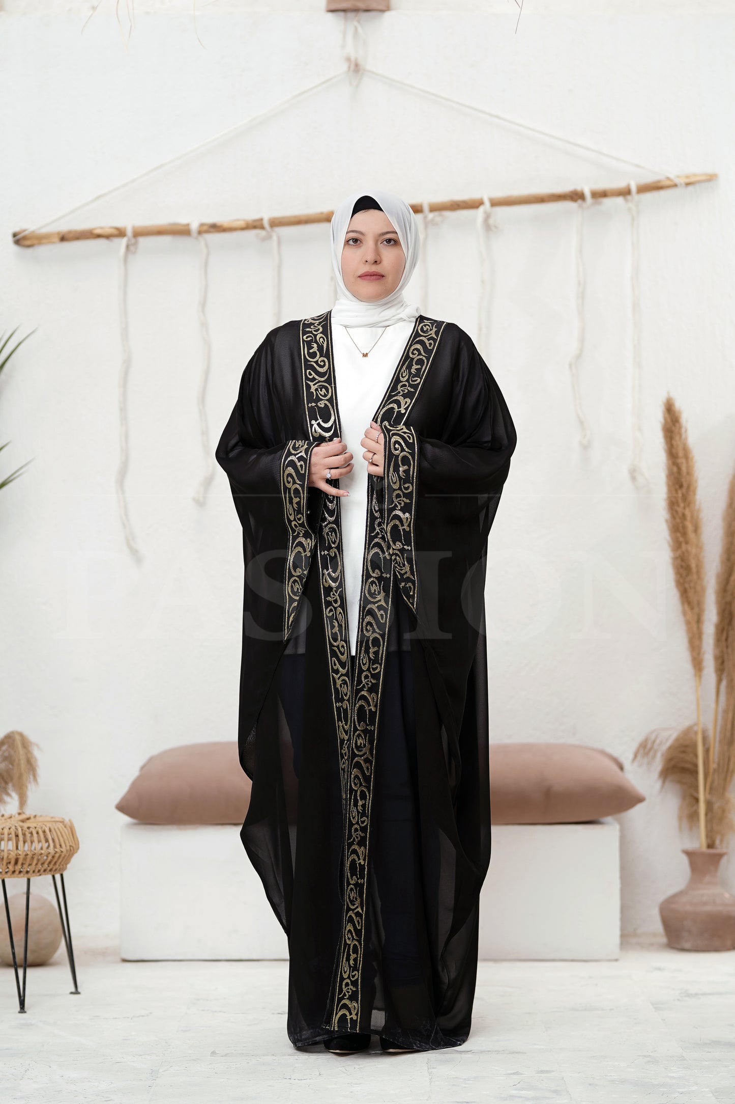 Chiffon Kaftan Islamic words