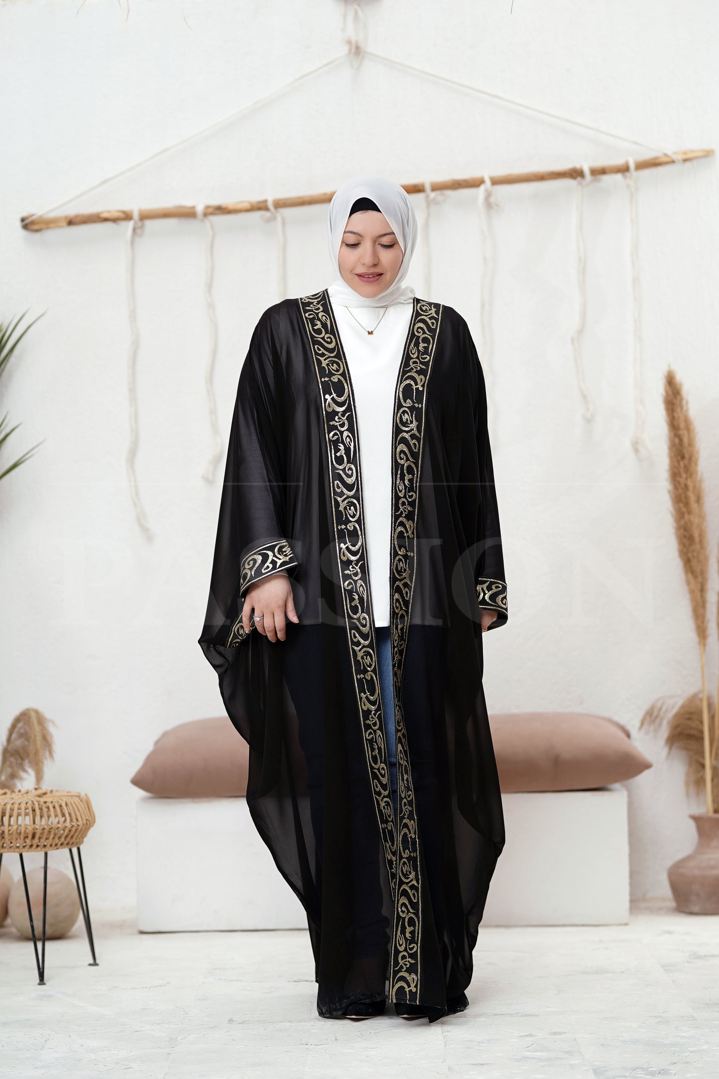 Chiffon Kaftan Islamic words