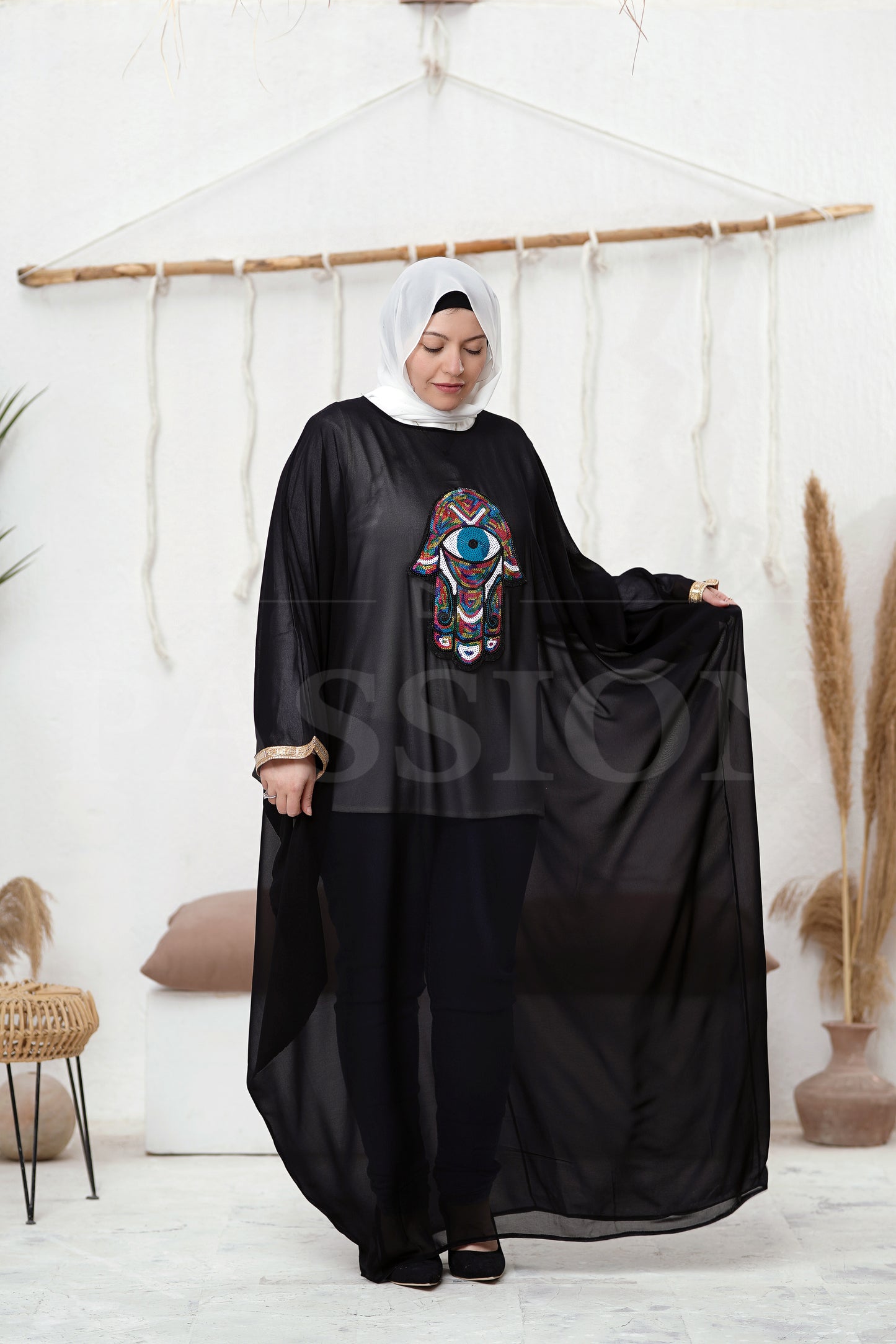 Chiffon Abaya Khamsa & Khmisa